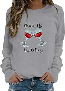 ZLBDYG Moletom feminino quente Halloween estampado casual solto gola redonda manga longa moletom com cordão na cintura feminino