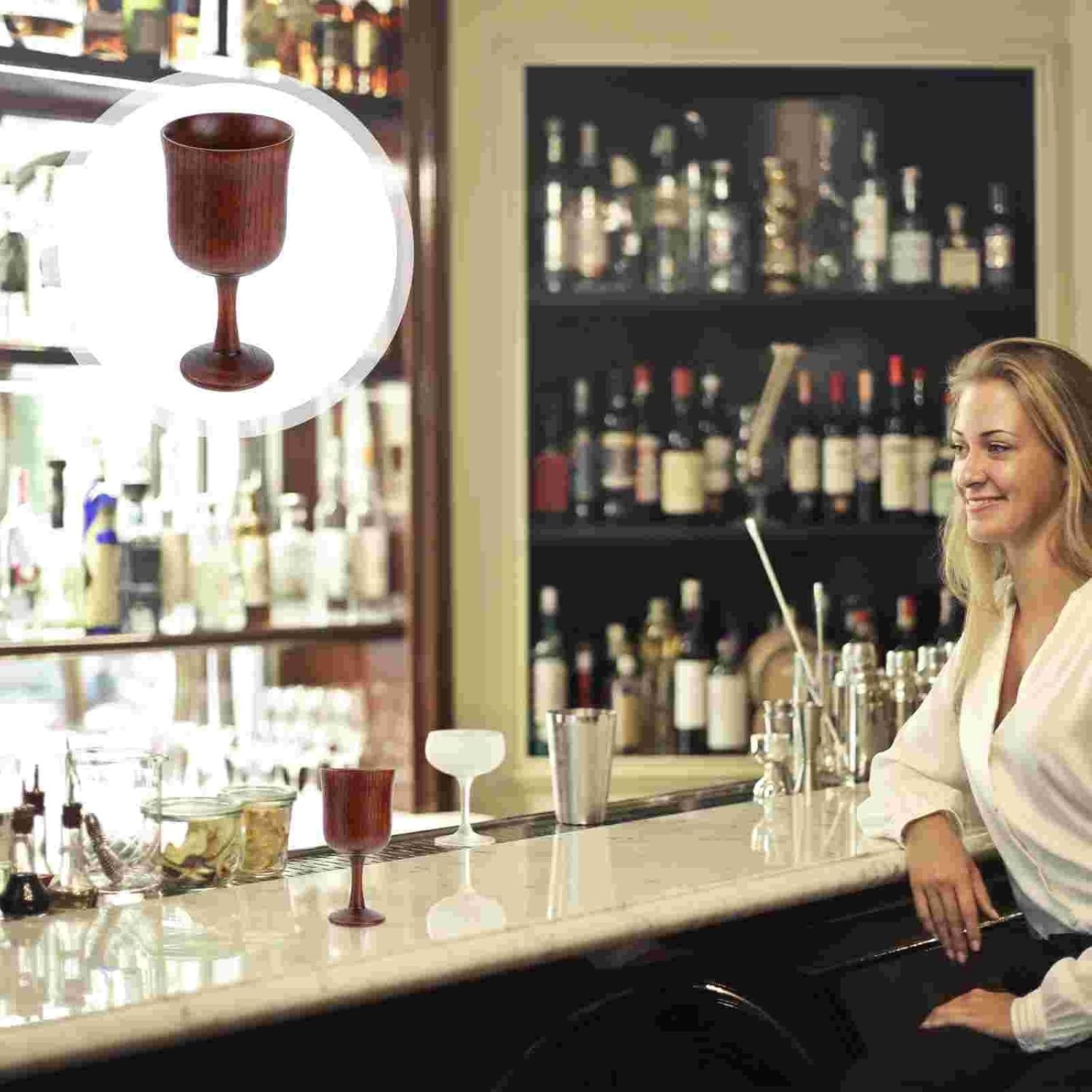 INLIMA Goblet Wooden Wine Glass Wine Glass Goblet