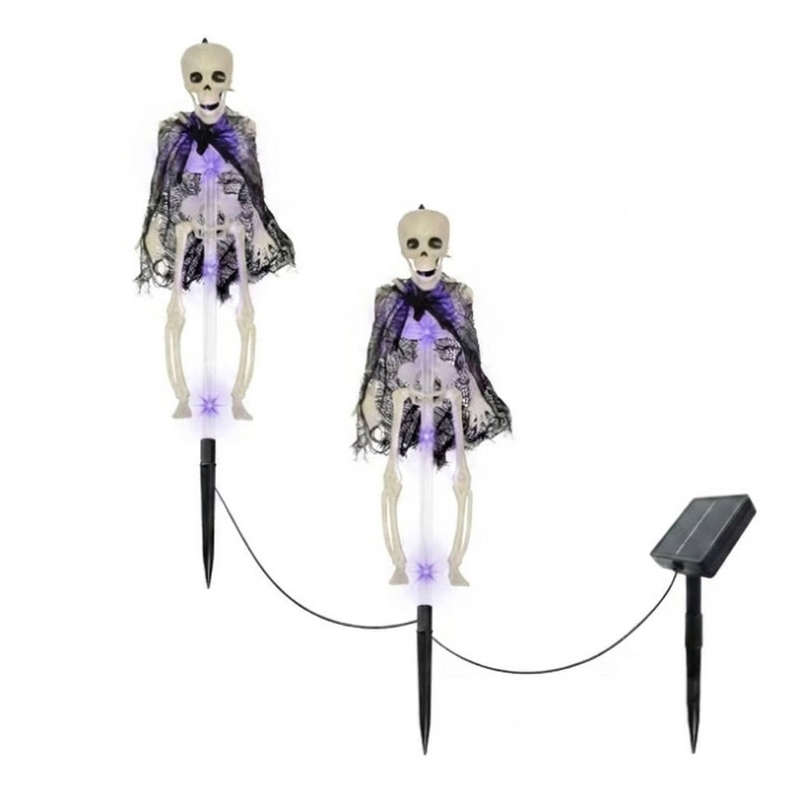 Solar Skeleton Yard Stake, Halloween Garden Light 3D Creepy LED Lamp