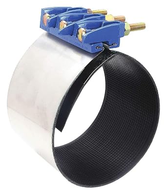 Smith-Blair Stainless Steel 304 Repair Clamp, Full Circle, Carbon Steel Bolt, 3 Bolts, 7-1/2" Length, 12" Pipe Size