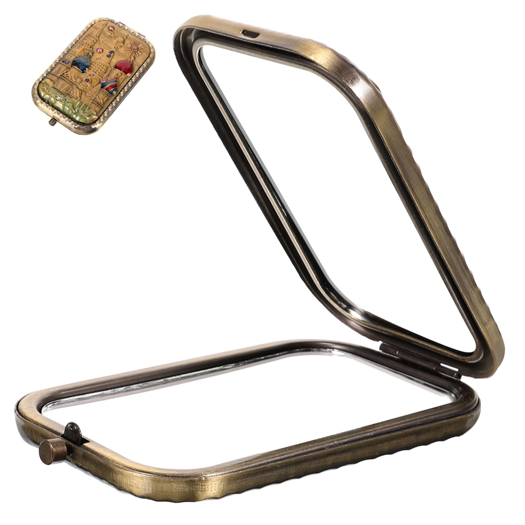 Healvian 5 Stück Handspiegel Klappbar Vintage Kosmetikspiegel Tragbar Doppelseitiger Schminkspiegel für Handtasche und Reisen für und Mädchen