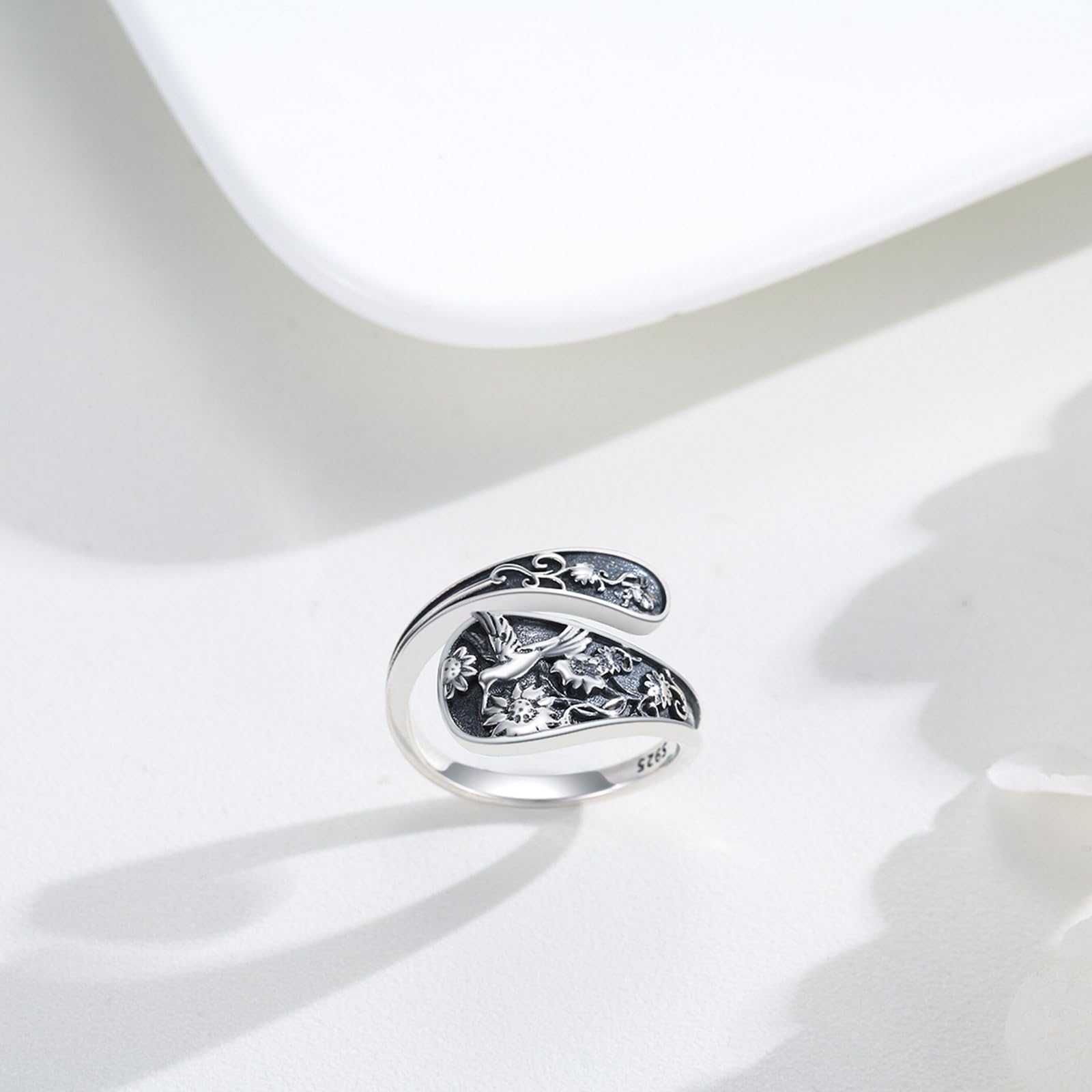 Löffelringe Für Frauen 925 Sterling Silber Kolibri Löffel Ring Verstellbarer Daumenring Im Vintage Boho Stil Schmuck Geburtstagsgeschenke Für Frauen Mama