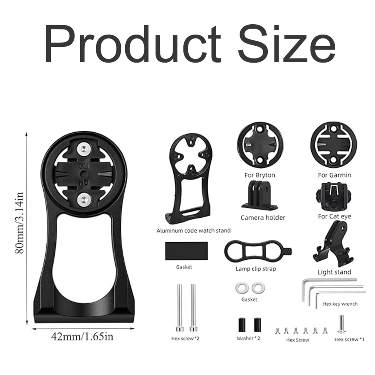 JOYOLA Fahrrad Halterung, Aluminiumlegierung Verstellbare Fahrradcomputer Halterung Rennrad Fahrradhalterung Kit Kompatibel für Edge Elemnt Bryton Cateye (Schwarz)