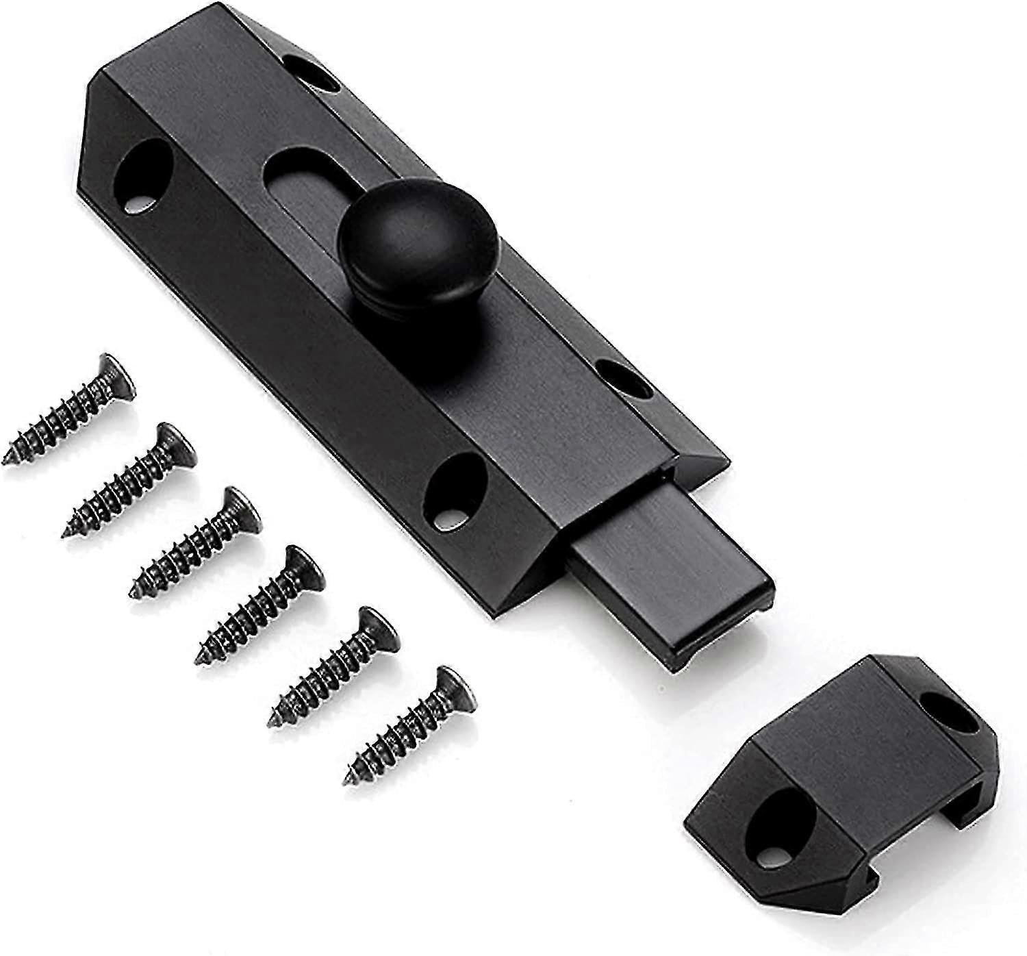 Joyhappst Image Color Safety Lock Latch With Pure Thick Brass Bolt, Heavy Duty Gate Latch, Black