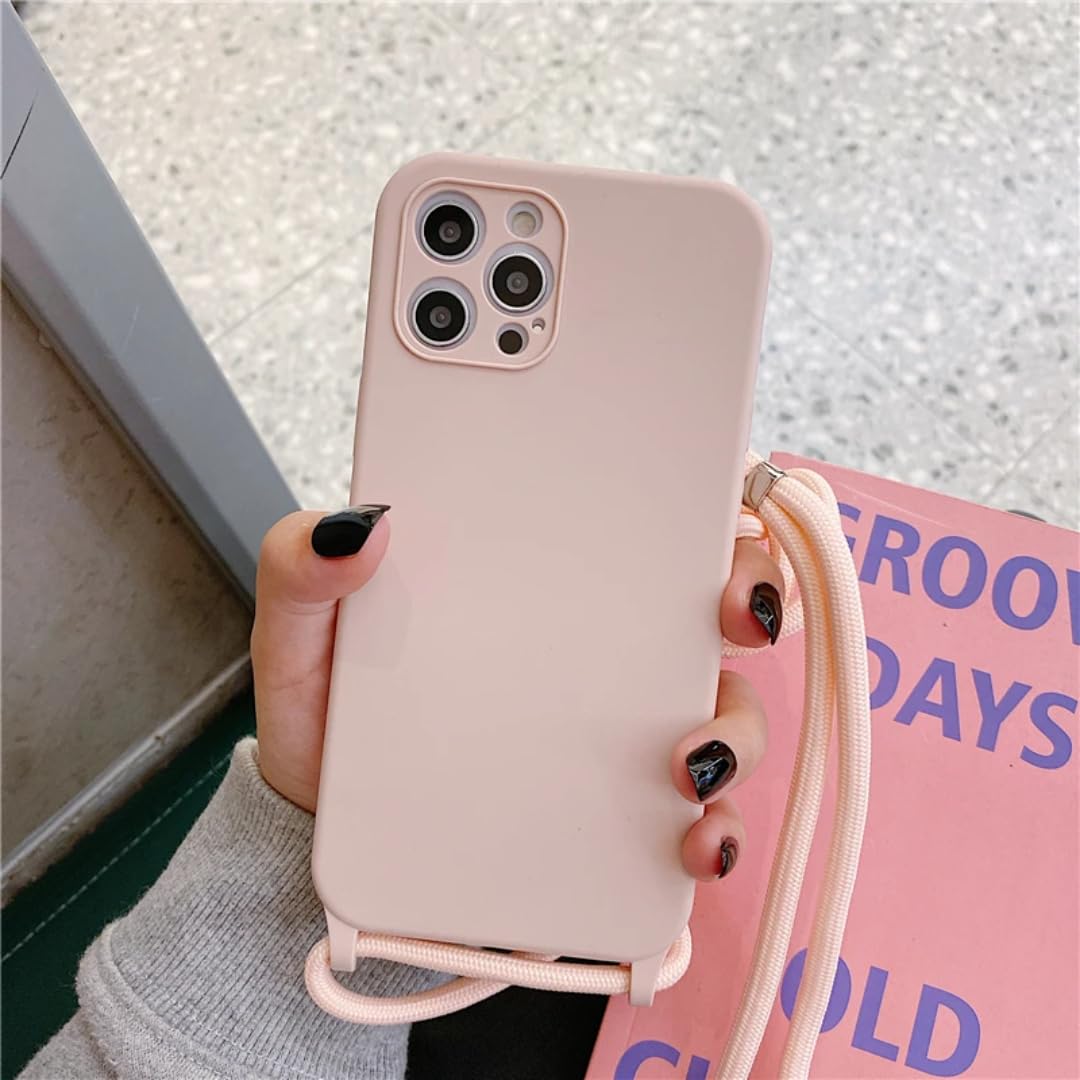 Coque en silicone liquide premium iPhone 11 Pro X collier rose - 8