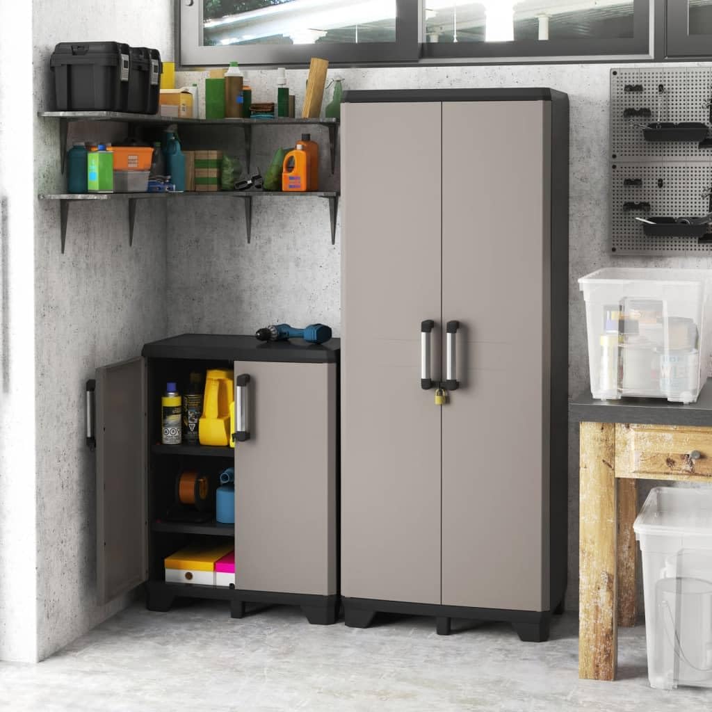 Keter Lagerschrank Niedrig Pro Schwarz Grau
