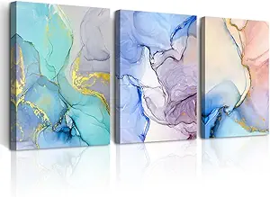 DZRWUBHS Large Abstract Canvas Wall Art For Living Room Modern Wall Decorations For Office Bedroom Decor Art Colorful Color Abstract Wall Paintings Inspirational Pictures Artwork Home Decor 3 Piece