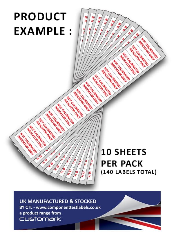 Not Calibrated - Vinyl/Nylon Cloth 38mm x 16mm Labels Stickers - Price per Pack of 140 Labels (P/NO. 7827331AMZ) - Image 4