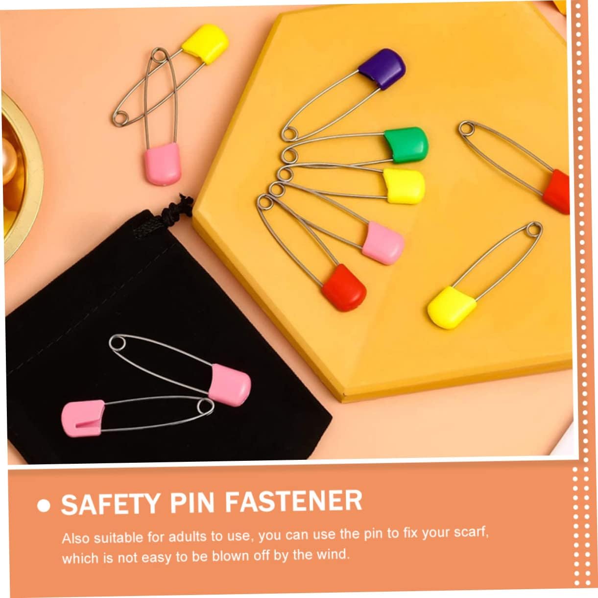 STOBOK 100pcs Clothes Safety Pin Fastener Safety Pin Brooches Large for Diaper Reusable