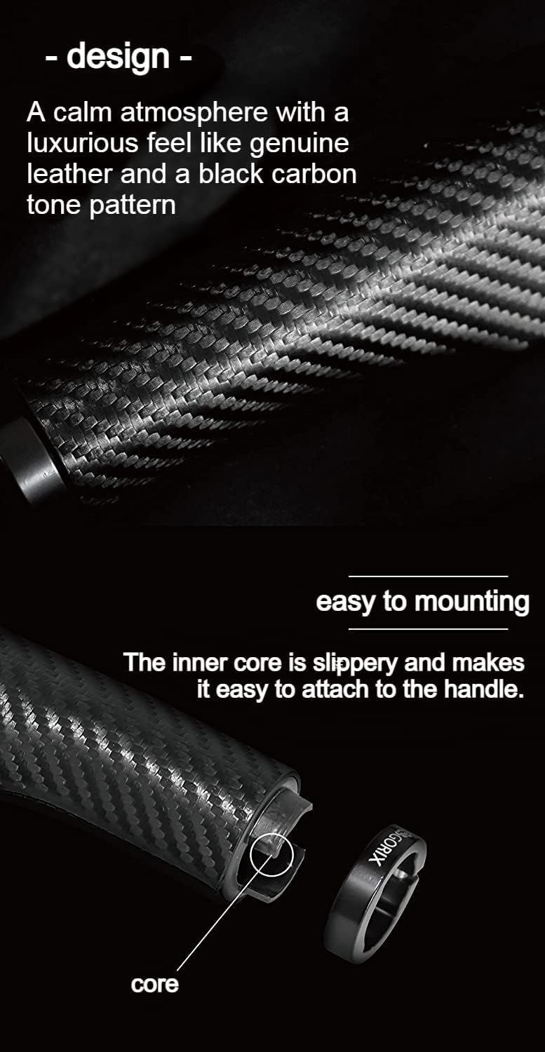 GORIX Bike Ergo Grips Bar End Cycle Double Lock On Carbon Pattern Handlebar Mountain Bicycle MTB [94mmｘ94mm・130mmｘ94mm・130mm×130mm](GX-BONC6) (Long:130mm×Long:130mm)
