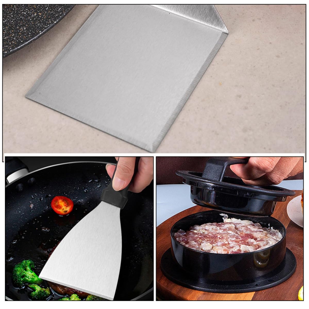 Set de Herramientas de Parrilla de Acero Inoxidable para Hamburguesas
