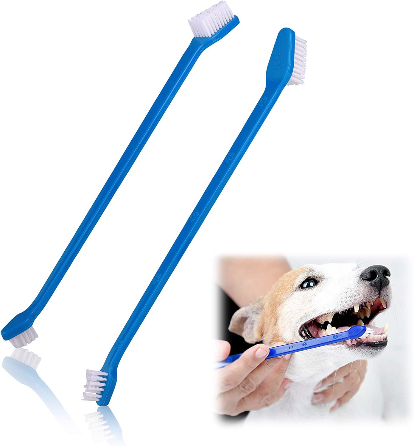 Emily Pets Dog Toothbrush Extra Large Long Double Sided for Small & Large Teeth – Set of 2(Color May Vary) Emily Pets Dog Toothbrush Extra Large Long Double Sided for Small & Large Teeth – Set of 2(Color May Vary)