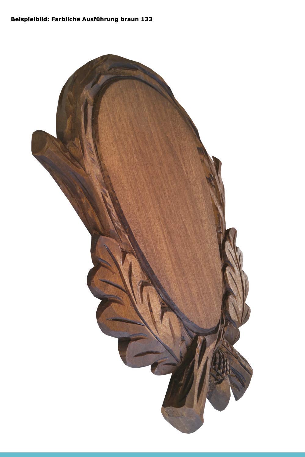 Jagd-Schnitzerei Peter Trophäenbrett für den kapitalen Rehbock braun 133 handgeschnitztes Trophäenbrett Aufsatzfläche 21 x 11 cm
