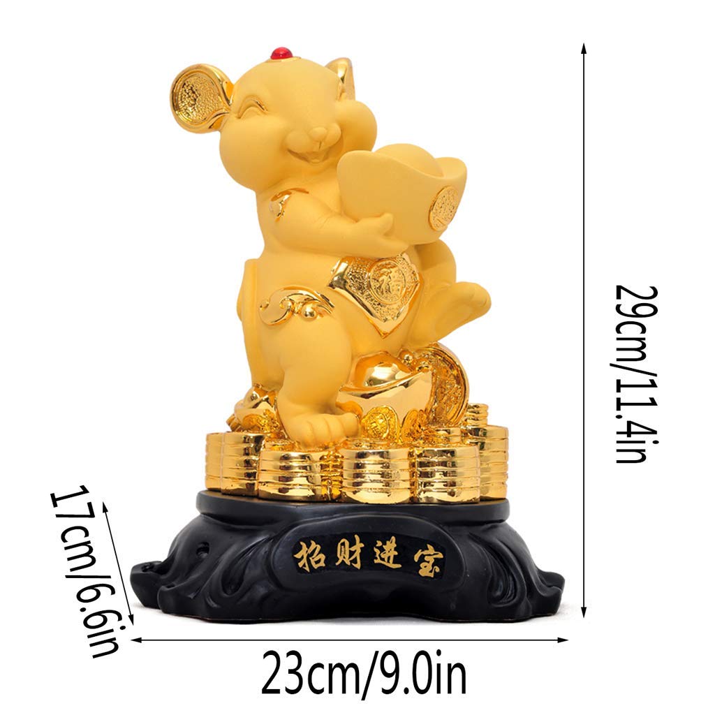 今年の干支のねずみの置物 Amazon.co.jp: 中国の干支の装飾品 ビッグサイズの金色の樹脂のネズミ