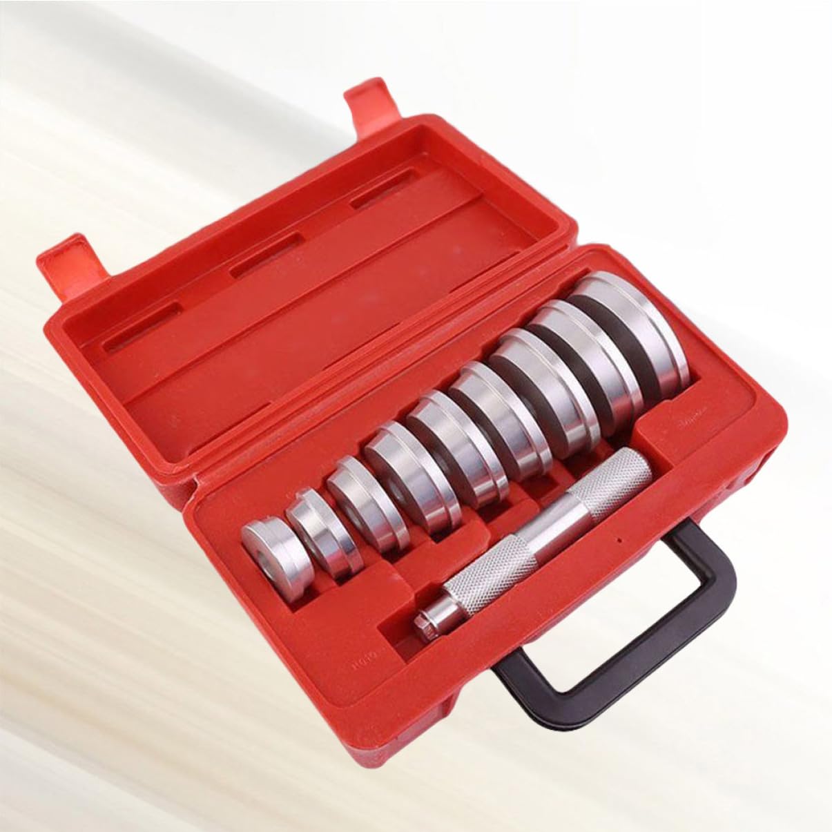 Anneome 10pcs Aluminum Axle Bushing Removal Tool Bearing Installer Seal Driver Axle Bushing Bearing Race Knurled Handle Construction