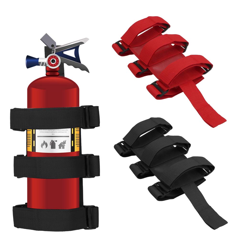 Sangle de montage d'extincteur de voiture - réglable - support d'extincteur - pour Jeep Wrangler TJ JK JL 97-18 (Noir)