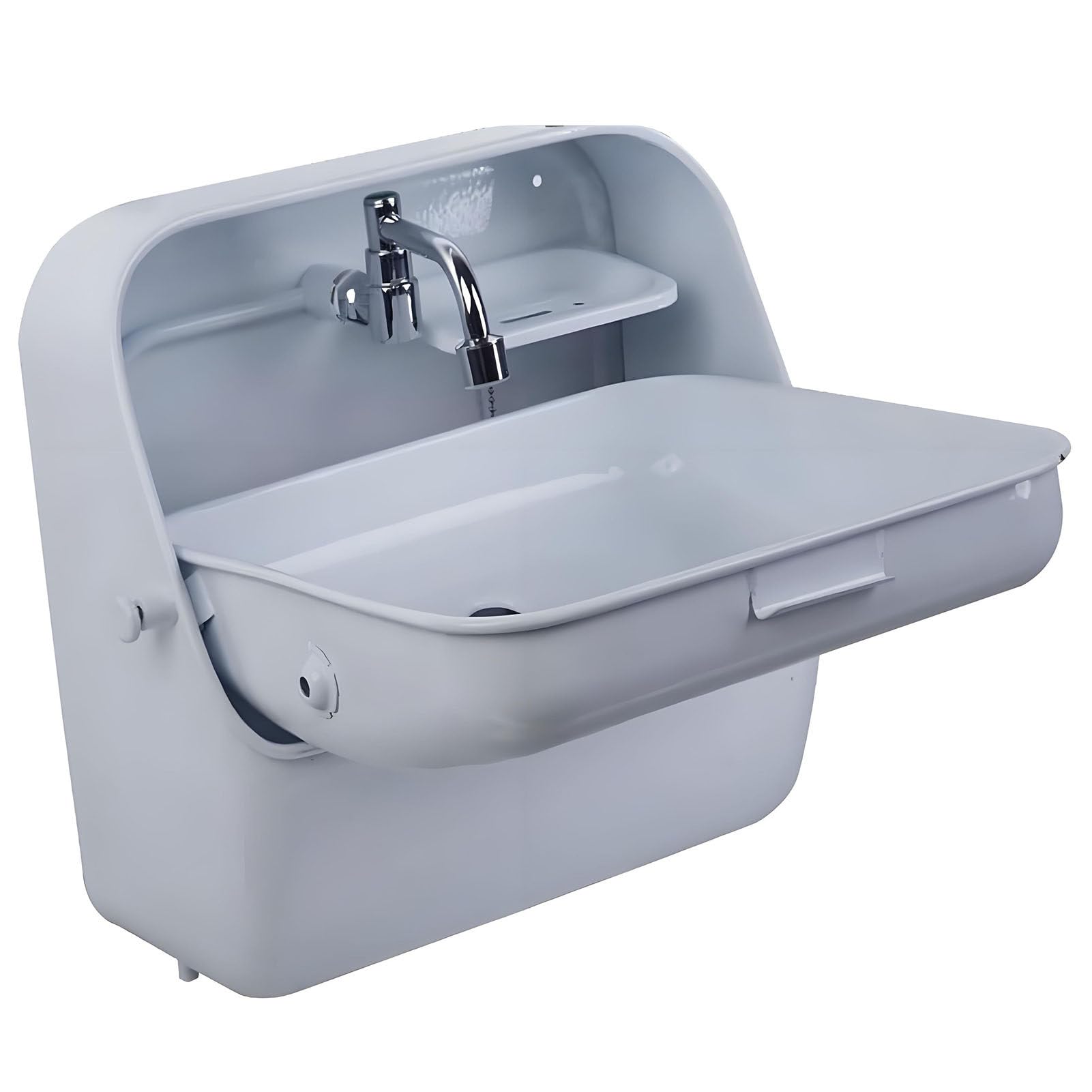 SHENGSHIYU Rv Folding Sink,Rv Hand Wash Basin Sink,Single Bowl Rv Hand Wash with Filter Drain & Shelf,for Campers & Yachts White