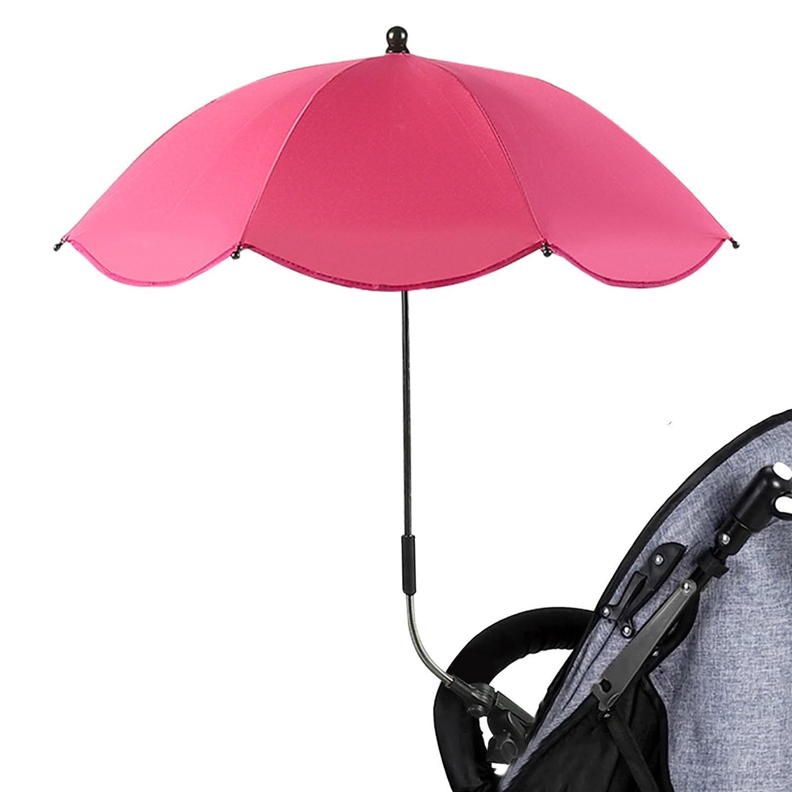 Sombrilla Carrito Bebe, Parasol Carro Bebe, Paraguas Para Cochecito con Abrazadera Ajustable, Clip De Protección UV En El Cochecito De Paraguas Acoplable, 1 item