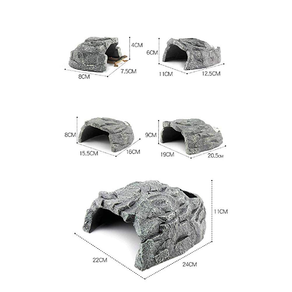 OMEM Piel de reptil, jaula de tortuga, roca artificial planta, decoración de hábitat humidificado (XXL)