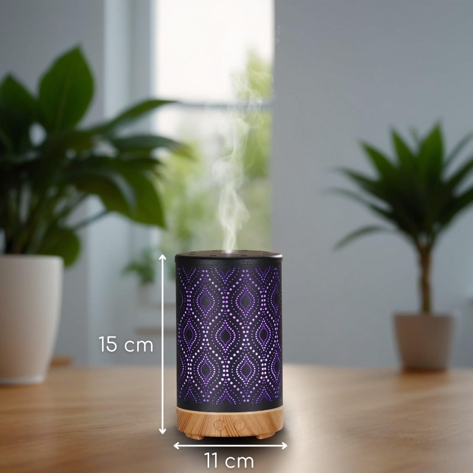 Zen'Arôme Difusor ultrasónico de aromaterapia Sevilla, difusor de Aceite Esencial en frío, difusor eléctrico con Control Remoto, iluminación LED Personalizable, Carcasa de Metal con diseño Original