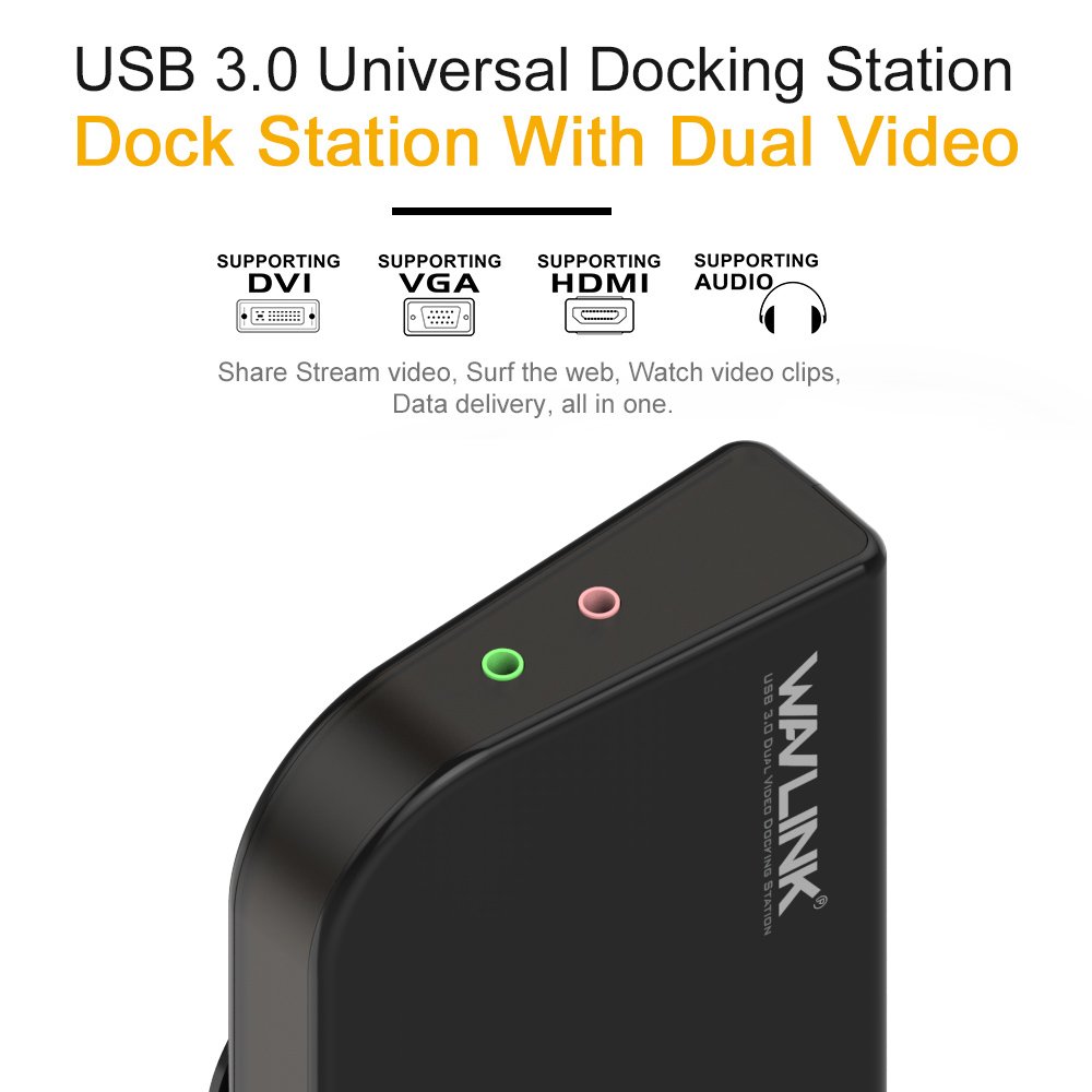 Universal Docking Station,WAVLINK Laptop Docking Station with Gigabit