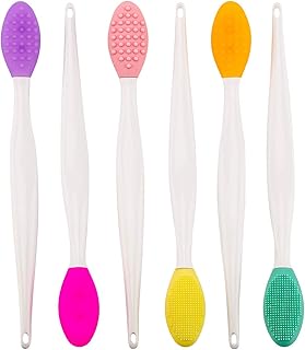 6 Pcs Double-Sided Silicone Exfoliating Lip Brush Set for Smooth Lips
