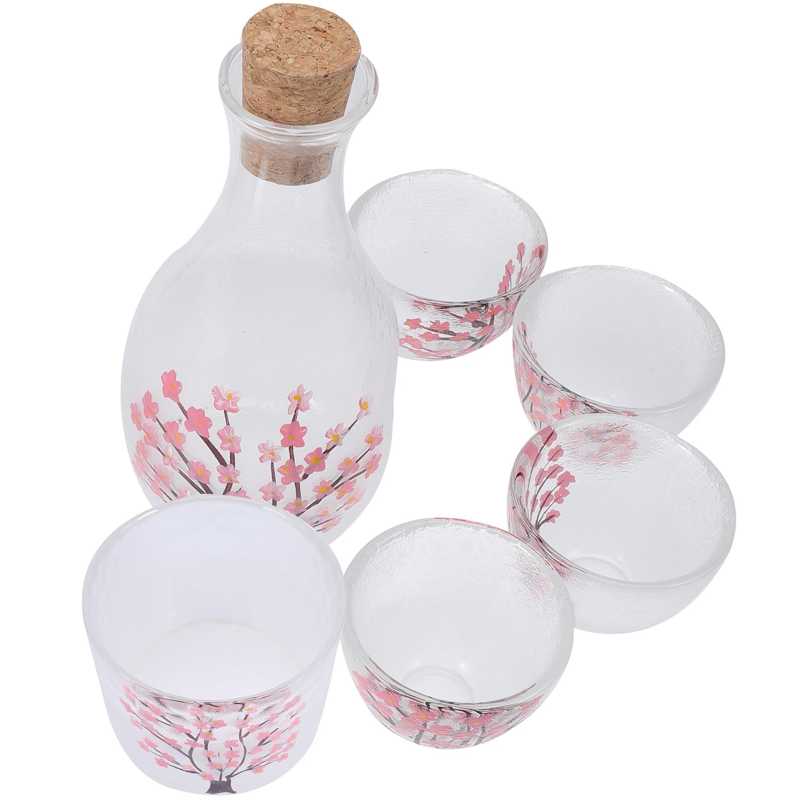Set de Saké Japonerie en Verre Artisanal avec Chauffe-Saké en Bois Élégant