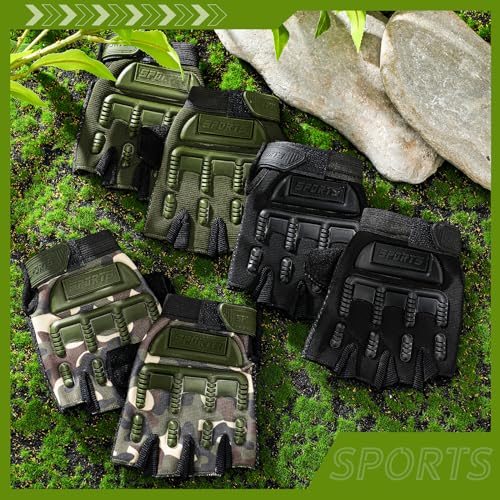 Image of Boao 3 Pairs Kids Half Finger Bike Gloves