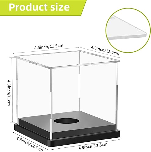 Miniatura 10 de Paquete de 4 vitrinas de softbol Arcylic Soporte de Softbol Soporte UV Transparente para Campeonato Exhibición de Memorabilia y Caja de