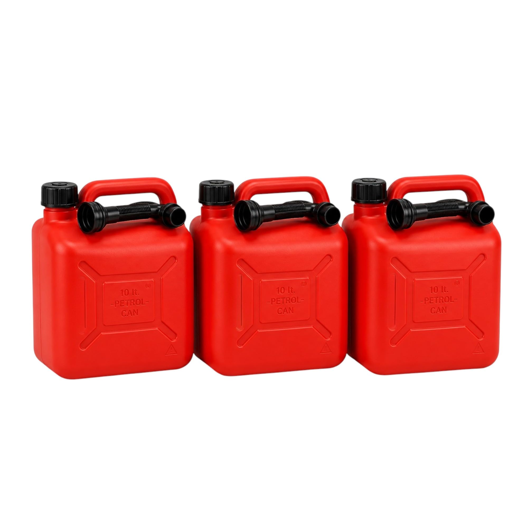 Garrafa Gasolina 10L Homologada Pack de 3 - Bidón Combustible Plástico con Visor de Nivel - Bidones para Gasolina y Gasoil Homologados 30 Litros
