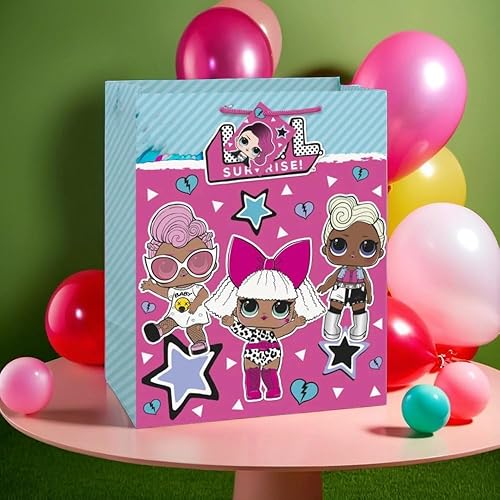 Miniatura 4 de Bolsa de regalo de papel LOL Surprise multicolor grande – 1 unidad | Diseño llamativo, perfecta para cumpleaños y ocasiones especiales