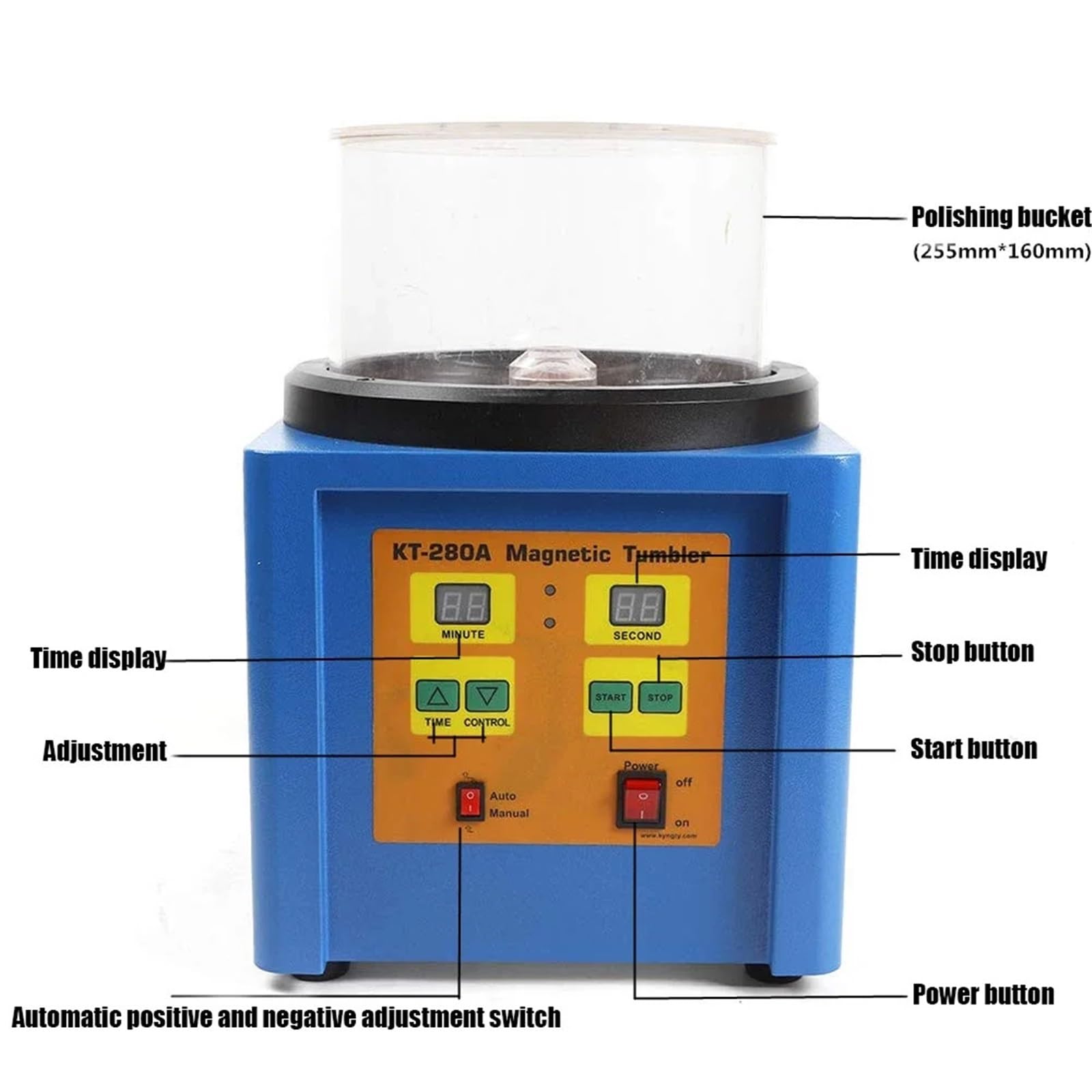 Machine de finition magnétique for bijoux KT-280A avec affichage numérique et minuterie