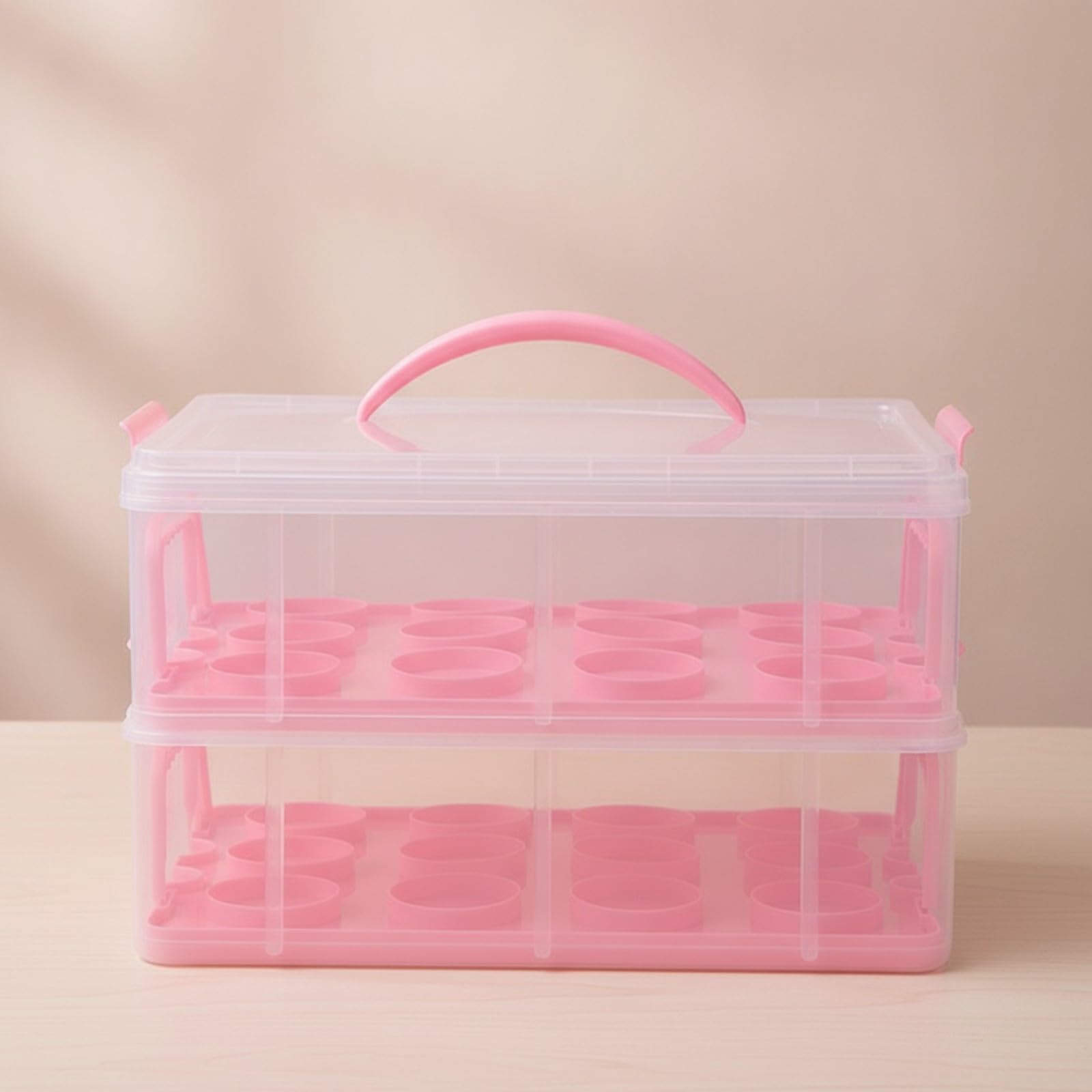 Cupcake con Coperchio Resistente Trasparente, Scatola per Cupcake con Maniglia, Durevole, Feste, Pasticceria, Pasticceri, Stile B