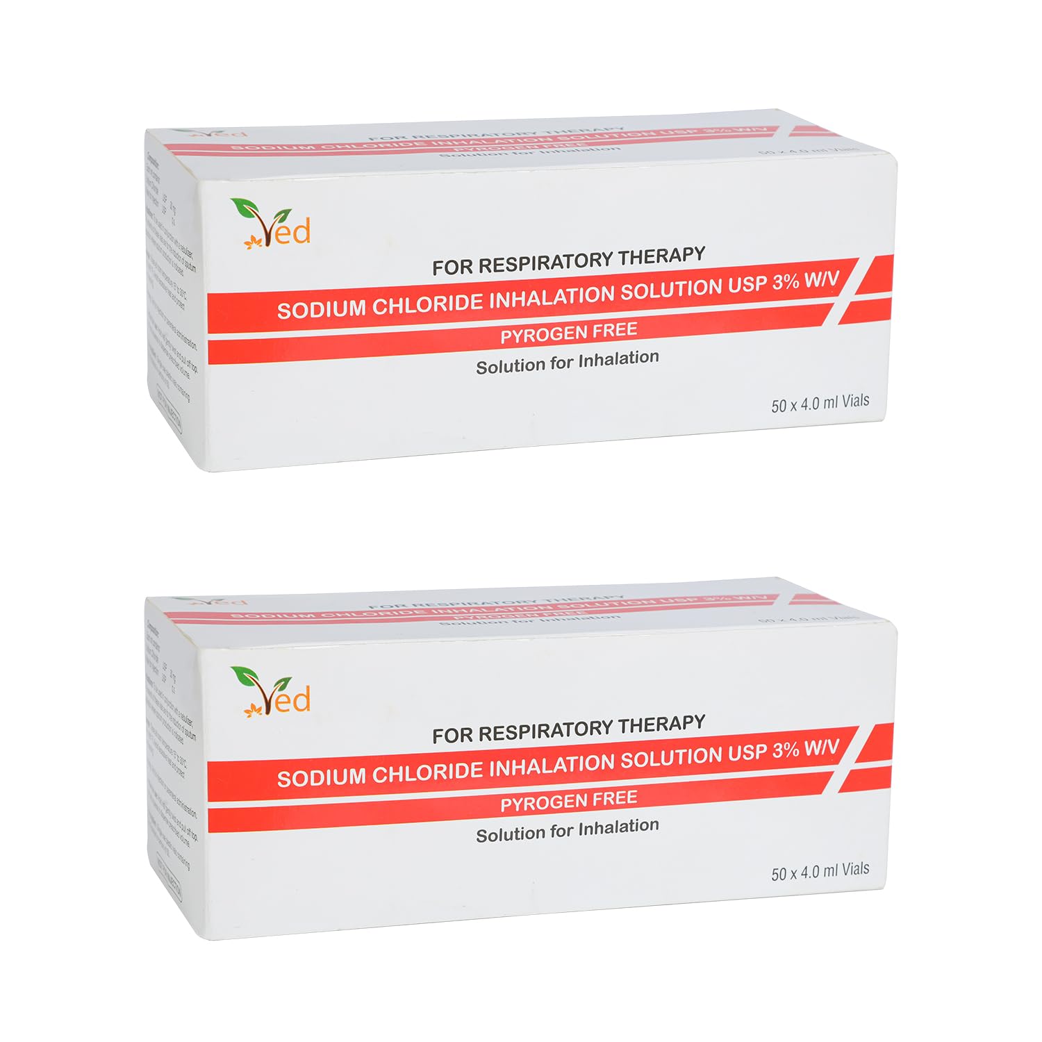 Solución Salina Hipertónica para Inhalación VED, Cloruro de Sodio (NaCl) al 3%, Viales de Dosis Unilateral de 4.0 ml para Adultos y Niños (3%, 100 Unidades)