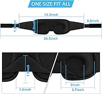 Vista 6 de Máscara para dormir, súper suave, con copa contorneada 3D, máscara de dormir mejorada con bloqueo ligero para mujeres y hombres con correa