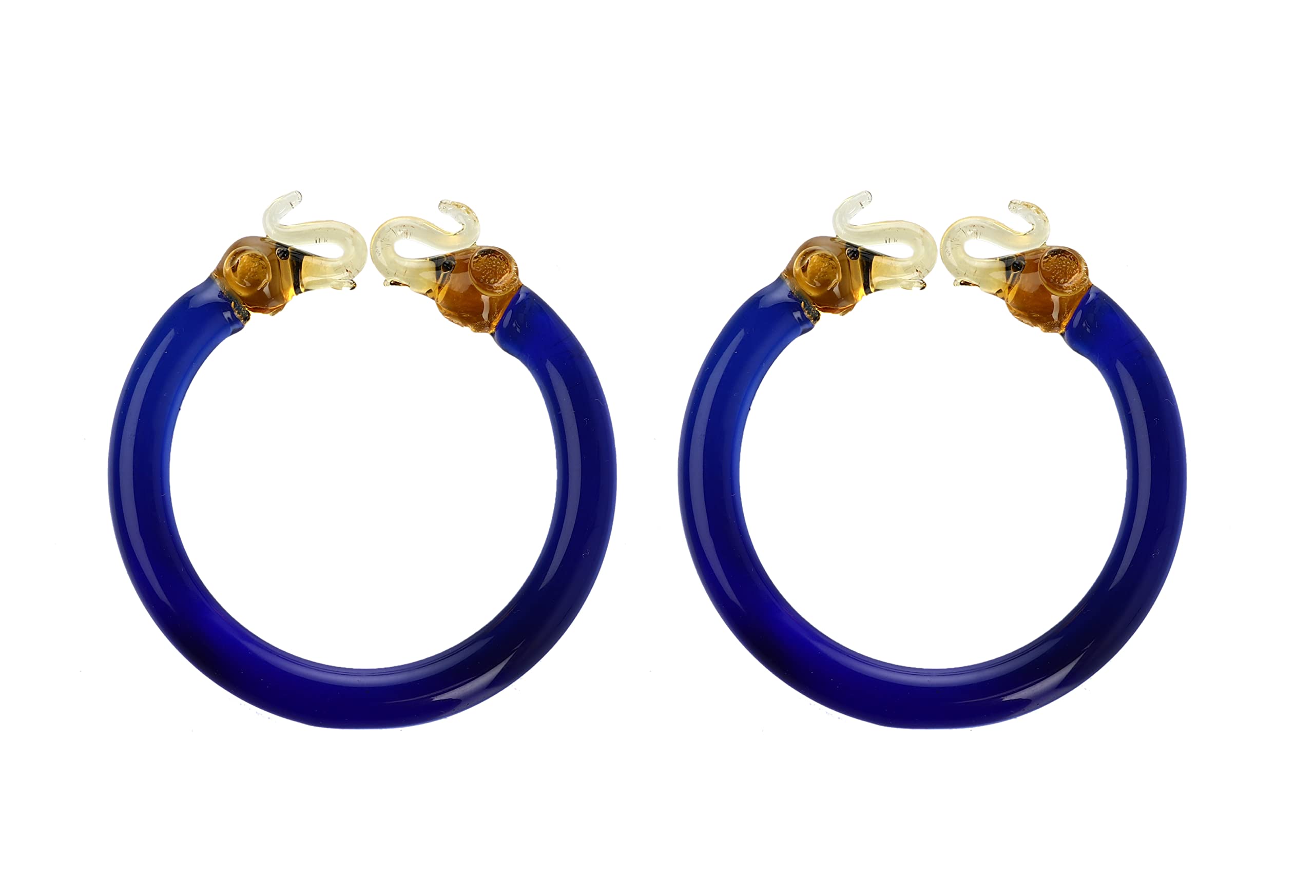 AABHAYA ARTS Designer Elephant Crystal Glass Bangle Cuff Indian Hathi Kada Jewelry, Pack of 2 Pieces (Trans Blue, 2.8 Large) (B0CVQSLCG4) Amazon Price History, Amazon Price Tracker