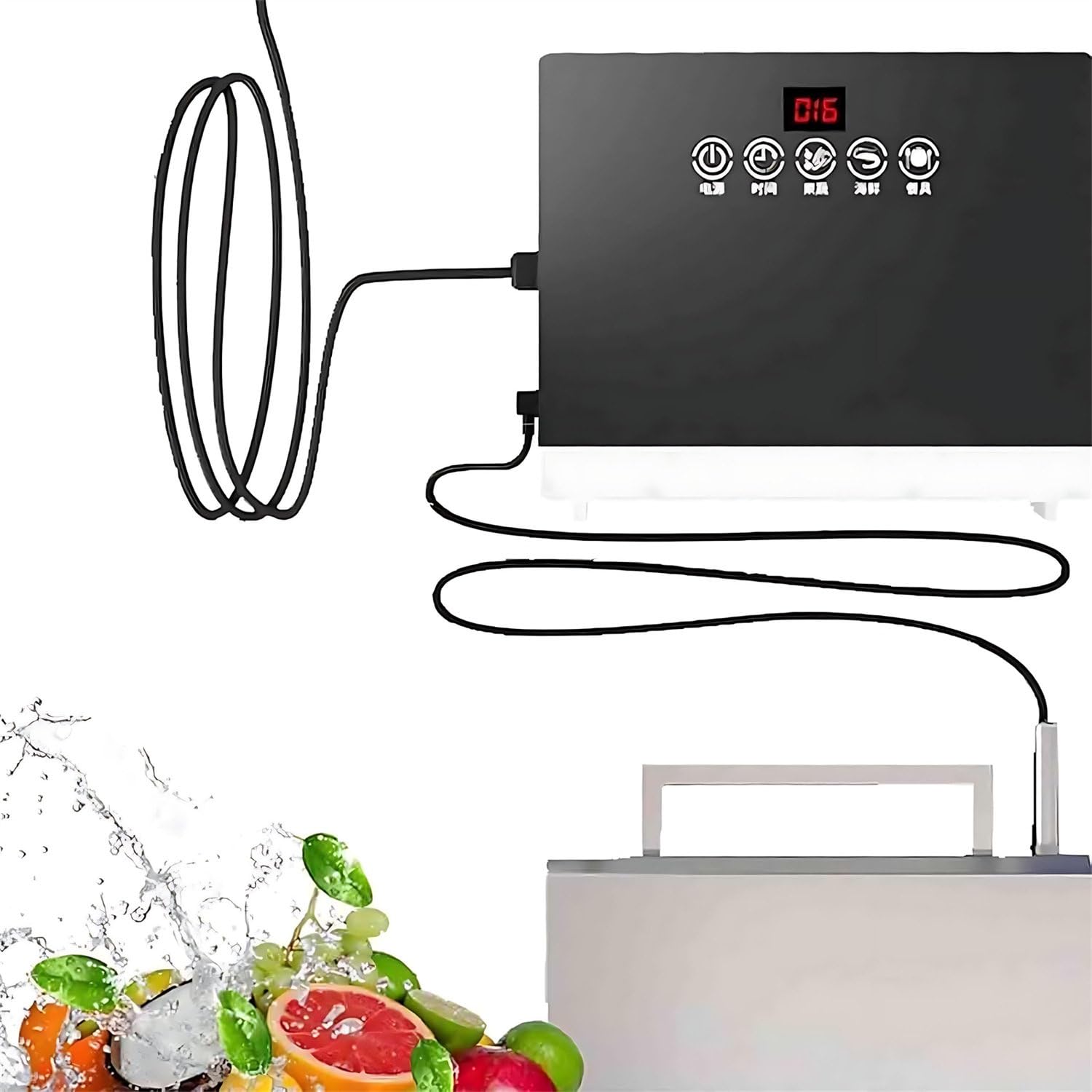 Zmywarka elektryczna, 380 W, wbudowana w zlew, ze sterowaniem dotykowym, bez instalacji i łatwa w obsłudze, automatyczne czyszczenie naczyń/warzyw, kuchnia domowa/mała restauracja