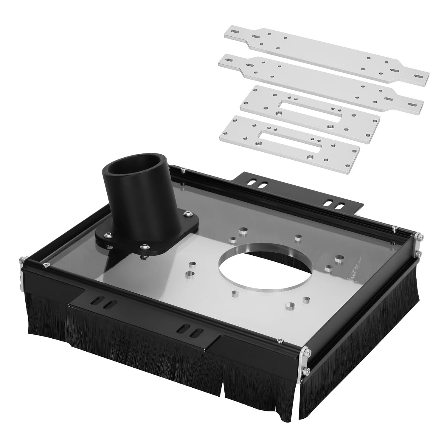 20mm Router Sled Kit with Dust Collection Built-in Dust Collection Function, for SBR20UU SCS20UU Slide Block and Slab Flattening Router Sled, with Acrylic Base Plate, for All Kinds of Cutting Machines