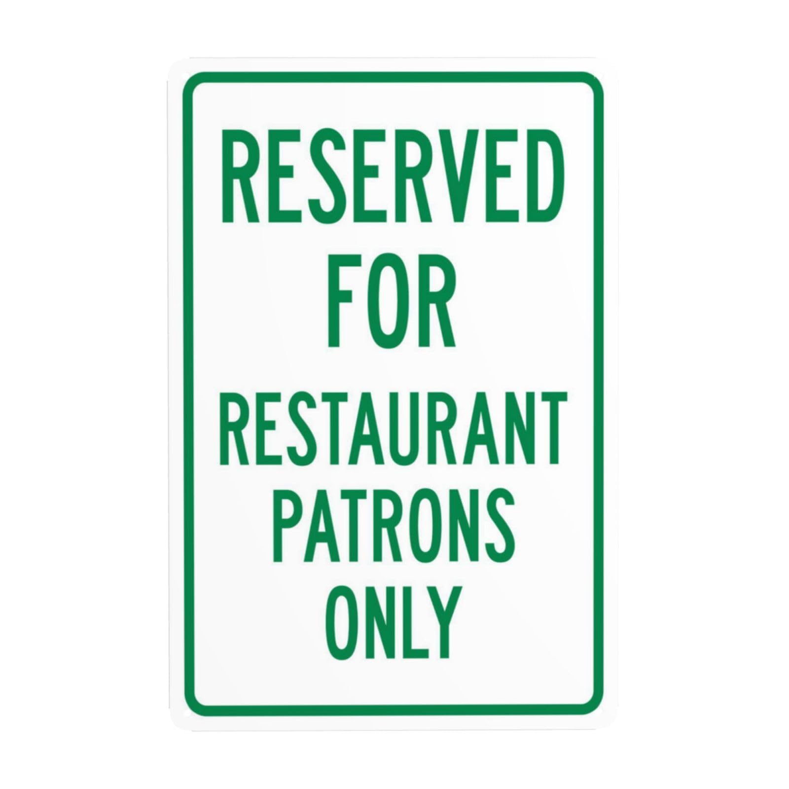 Reserved For Restaurant Patrons Only Warning Sign, Security Safety Metal Signs, Vintage Caution Poster Wall Decor for Business Office Home Street Road
