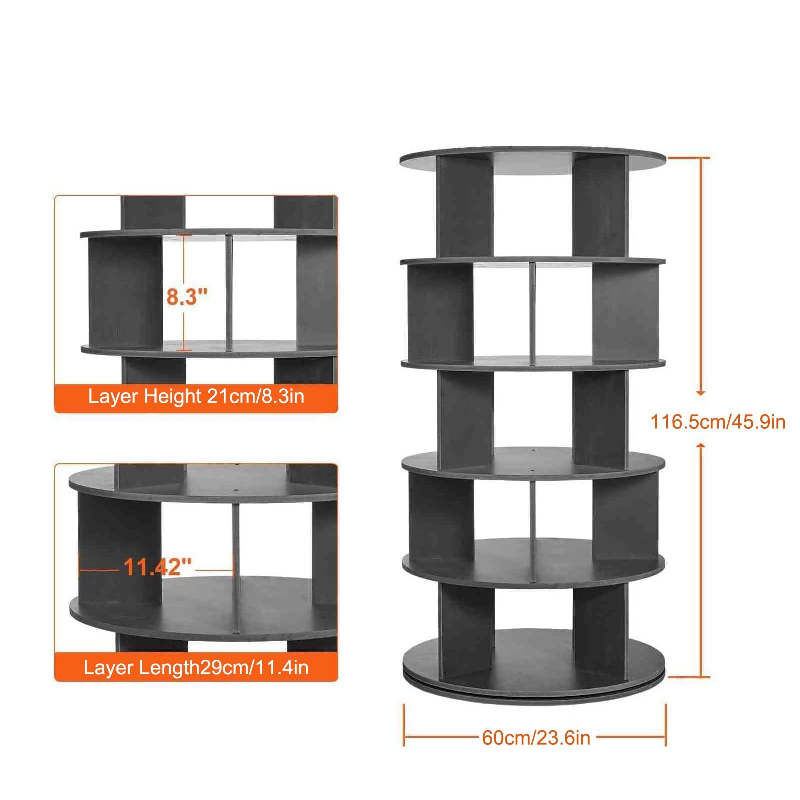 JHDXL Portascarpe Verticale, Scarpiera Girevole A 5 Livelli, Scarpiera Girevole A 360 Gradi, Portascarpe Salvaspazio,per Corridoio,Soggiorno E Camera Da Letto