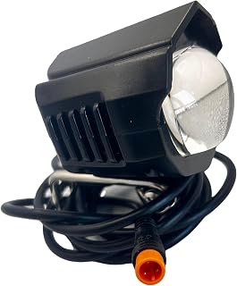 Foldable Mountain EBike Headlight 3-Pin Male Connector 36V‑48V Bicycle Front Light with 80‑100db Loud Horn Headlights for Night Riding Cycling LED Light