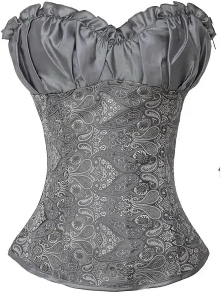Women Corsets Top Wedding Renaissance Satin Padded Zip Party Clubwear Costumes