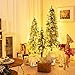 DREAMADE Künstliche Weihnachtsbäume Set, 90/120/150 cm Tannenbaum mit 50/100/150 LED-Lichtern, Kunstbaum Set für Weihnachtsdeko, Christbaum mit Schnee
