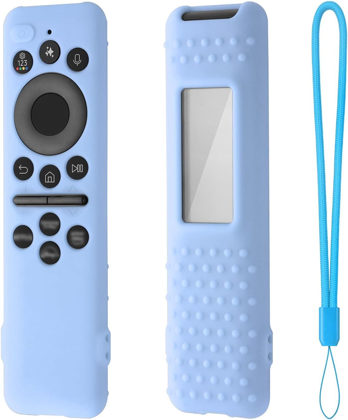 Hi Color Silicone Cover Compatible with 5.5 INCH Samsung BN59-01480a BN59-01455a Remote Case Cover Samsung Solar TV Remote Control TM2560E Sleeve (Glow Blue)