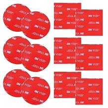 YuCool 12 PCS Double Sided Adhesive Pads,Round/SquareCar Mount Adhesive Replacement,Sticky Dash Cam Mounting Tape,Heavy Duty Tape Sticker for Dashboard &Daily Use
