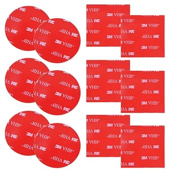 YuCool 12Pcs Dash Cam Adhesive Pads Double Sided Tape Heavy Duty Mount Tape | Double Sided Adhesive Pads,Adhesive Pads Replacement Tape,Waterproof Foam Tape,Heavy Duty Sticky Pad,Heat Resistant Tape