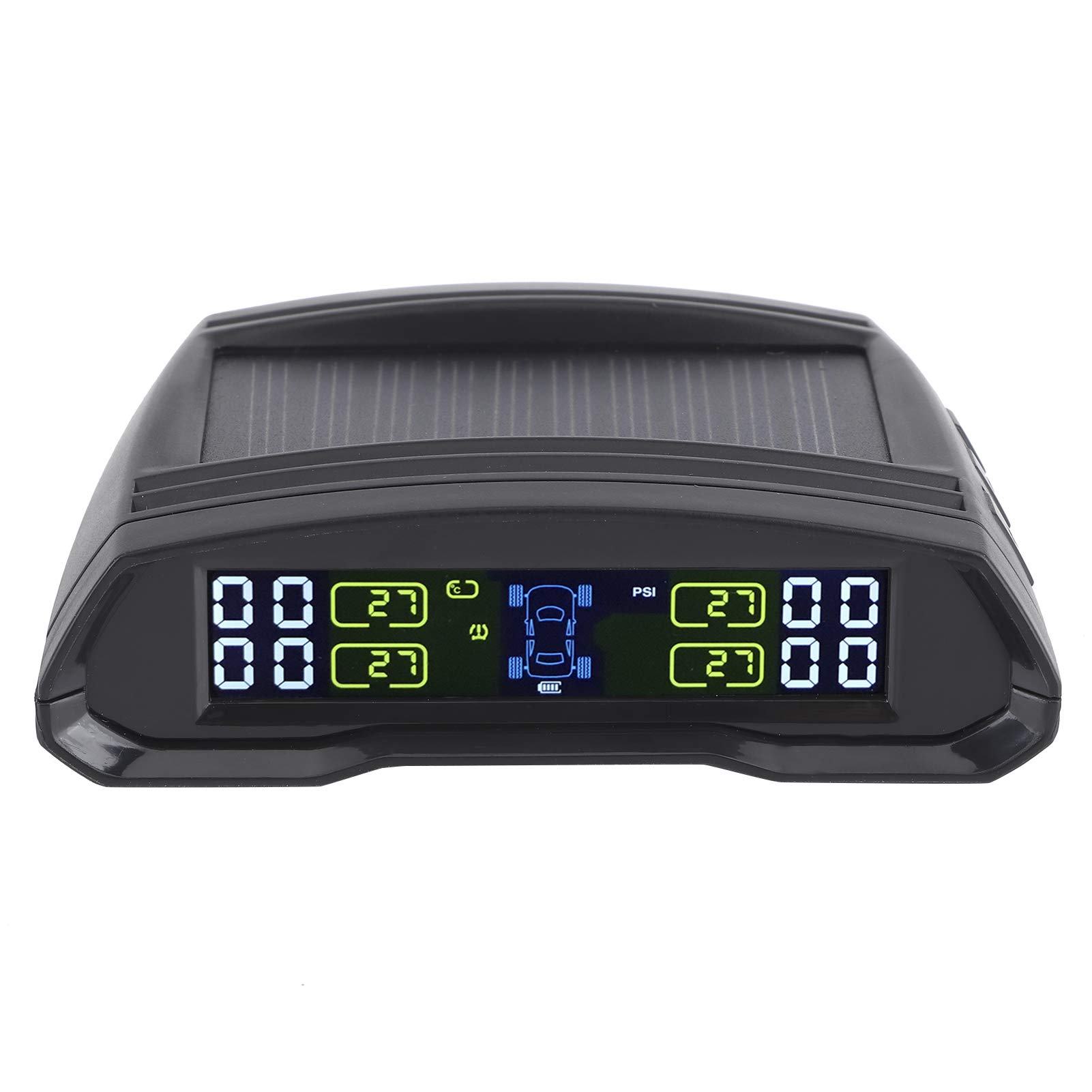Rilevatore di Monitoraggio della Pressione dei Pneumatici, Rilevatore di Monitoraggio della Pressione dei Pneumatici Wireless TPMS con 4 Sensori USB e Ricarica del Pannello Solare