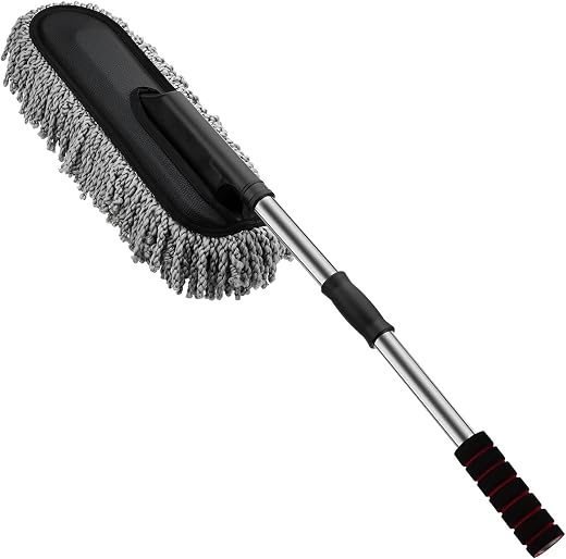 Microfiber Flexible Duster for Car Wash | Scratch &amp; Lint-Free Auto Detailing Tool | Expandable Handle, 2X Better Cleaning...