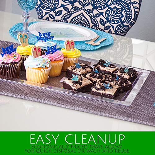 image for Plasticpro Plastic Serving Trays - Serving Platters Rectangle 12 X 18 