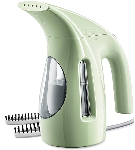 HiLIFE Steamer for Clothes, Portable Handheld Design, 240ml Big Capacity, 700W, Strong Penetrating Steam, Removes Wrinkle, for Home, Office and Travel(ONLY FOR 120V)(Green) - Sage Green